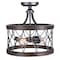 Cwi Lighting Amazon 3 Light Cage Semi Flush Mount With Gun Metal Finish 9966C16-3-242 - alternate 5